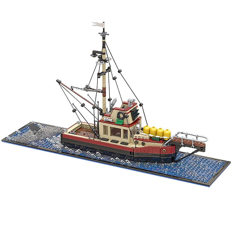 Vintage Shark Hunter Boat MOC Building Kit | Classic Ocean Explorer Vessel - 4