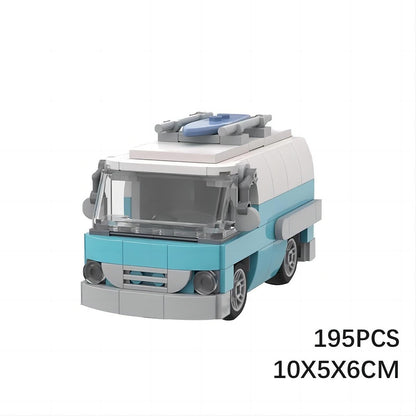 Vintage Surfer Van MOC Building Kit | Retro Vehicle Model - 5