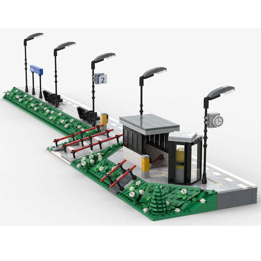 Vught Train Station Platform 2 Building Kit | LEGO-Compatible MOC - 1