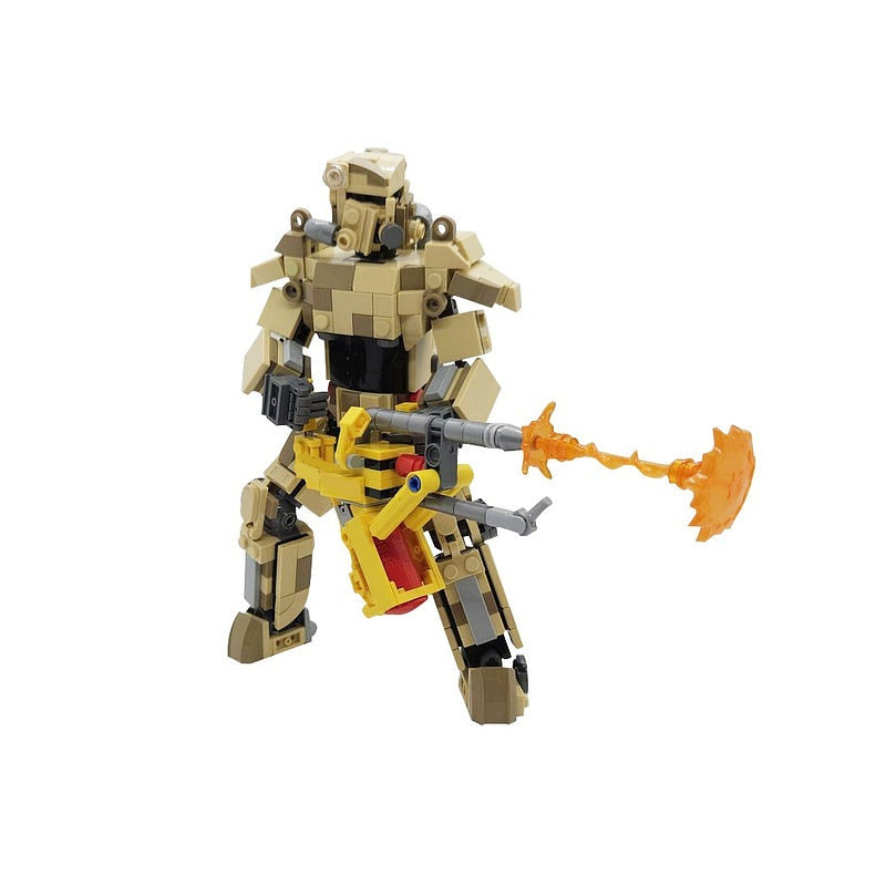 Wasteland Desert Camo Power Armor Mecha MOC Building Kit - 1