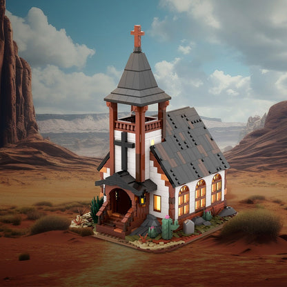 Western Church MOC Building Kit | Historic Architecture Model - 3