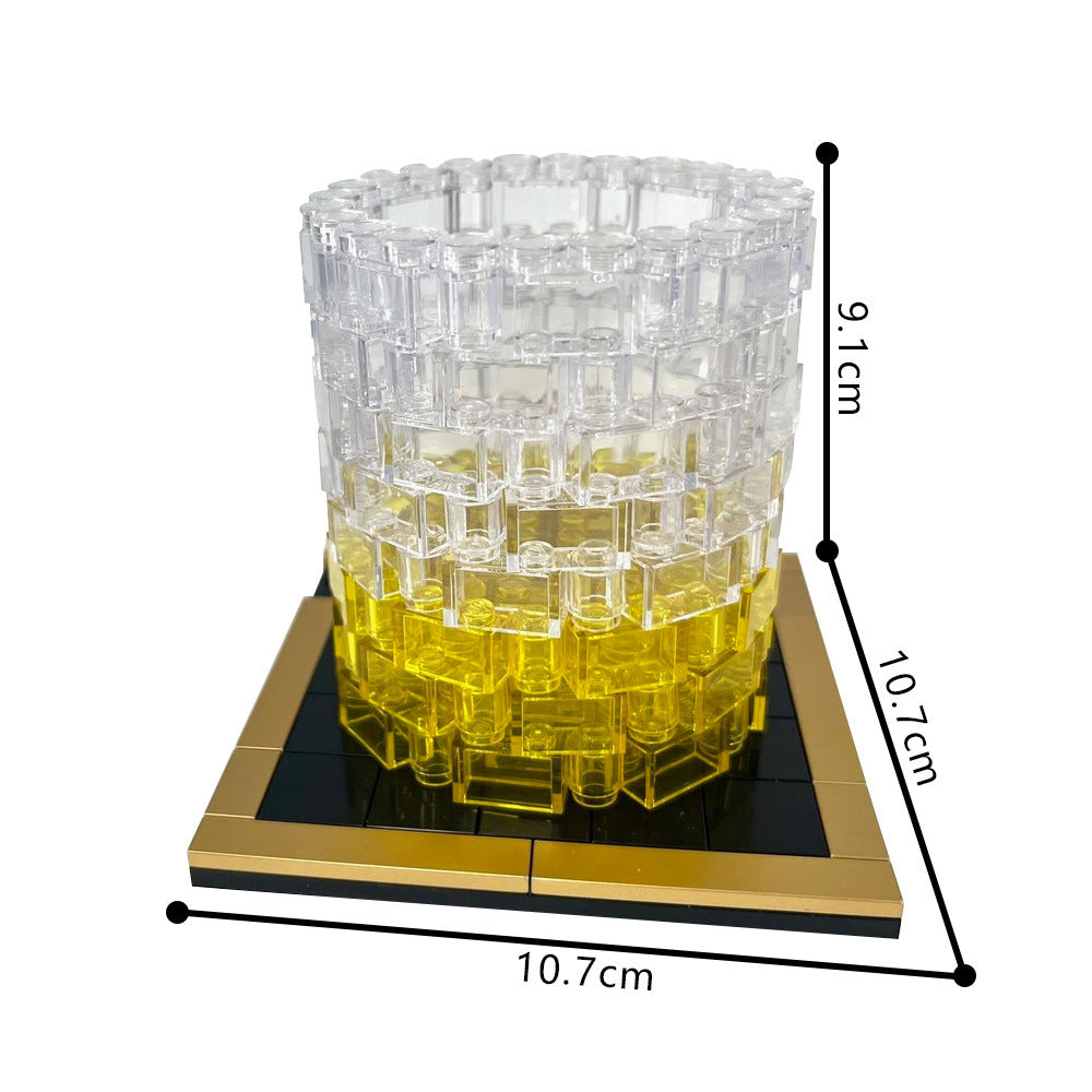 Whiskey Glass Building Kit | with Gold Glated Coaster | LEGO-Compatible MOC - 5