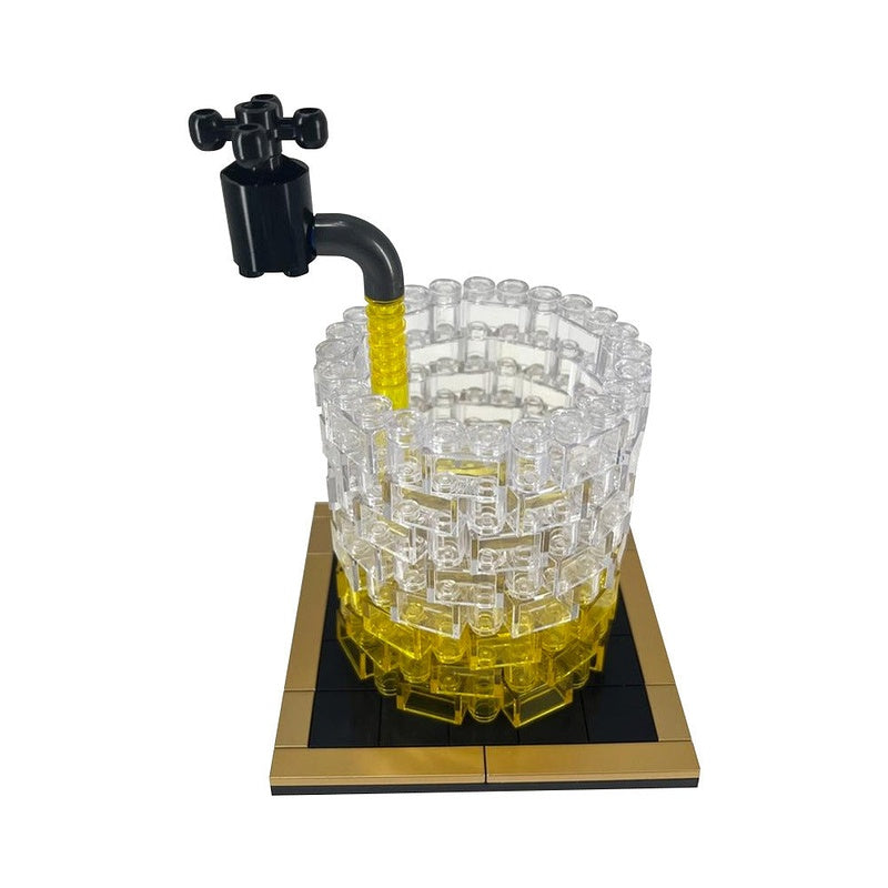 Whiskey Glass MOC Building Kit | Golden Coaster Display Model - 4