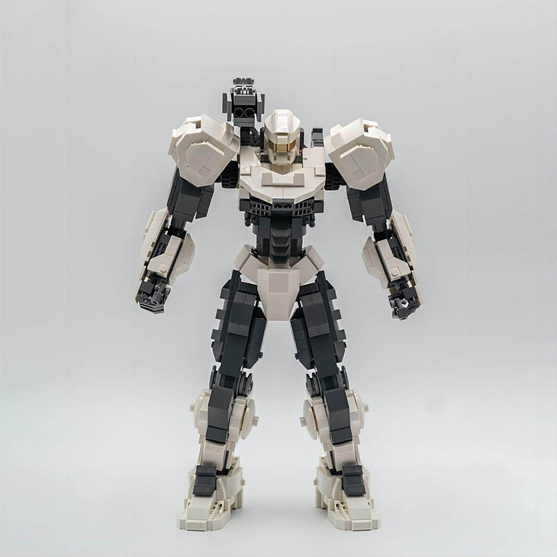 White Armored Bipedal Shoulder-Cannon Mecha MOC Building Kit - 1