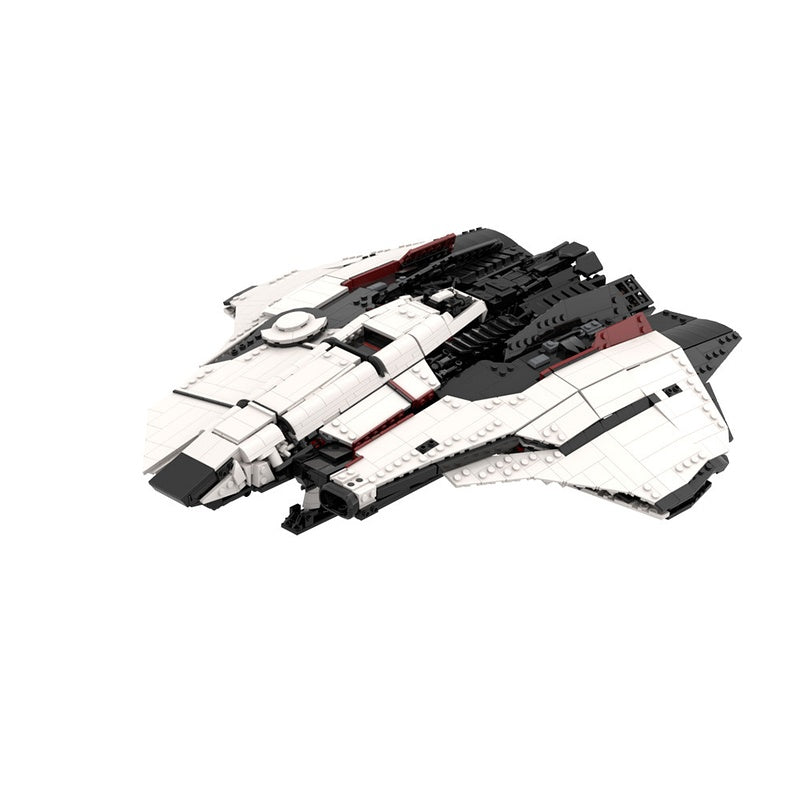 White Delta-Wing Space Transport MOC Building Kit | Sci-Fi Cargo Ship - 1