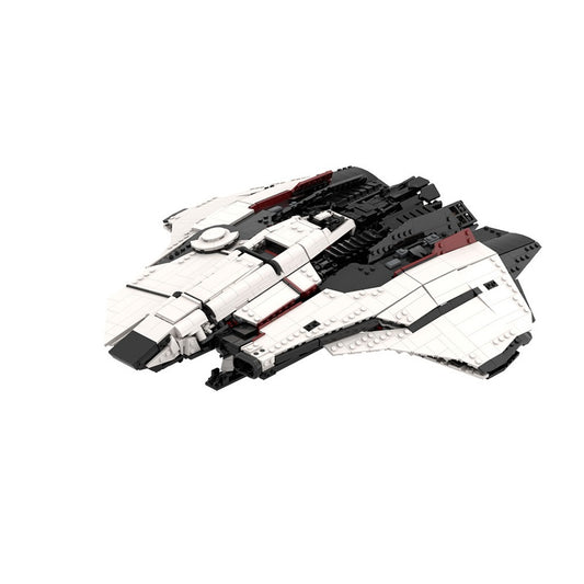 White Delta-Wing Space Transport MOC Building Kit | Sci-Fi Cargo Ship - 1