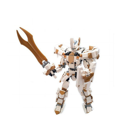 White Gold Knight Mech Lancelot Building Kit | LEGO-Compatible MOC - 1