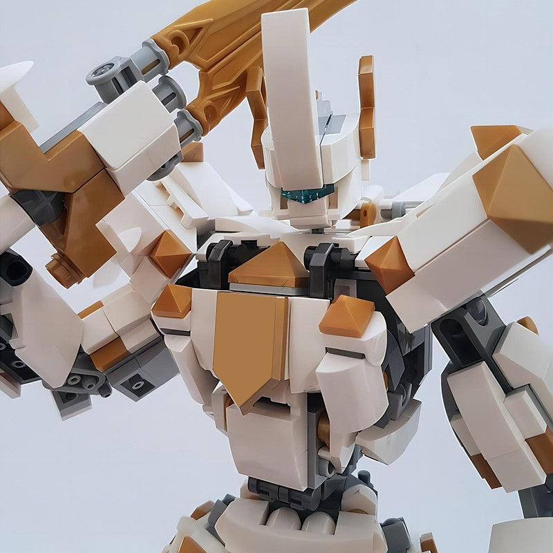White Gold Knight Mech Lancelot Building Kit | LEGO-Compatible MOC - 2