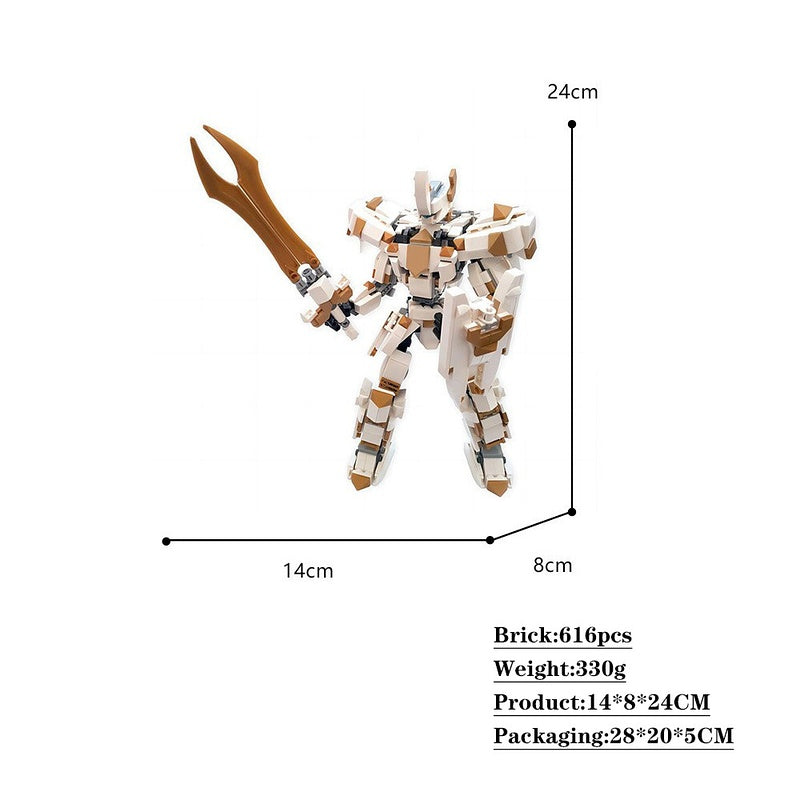 White Gold Knight Mech Lancelot Building Kit | LEGO-Compatible MOC - 5