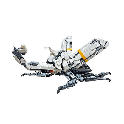 White Mechanical Beetle MOC Animal Model Building Kit | Insect Creature - 5