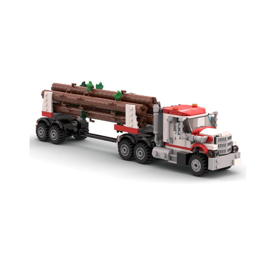 White Stallion Logging Truck Building Kit | Compatible MOC - 1
