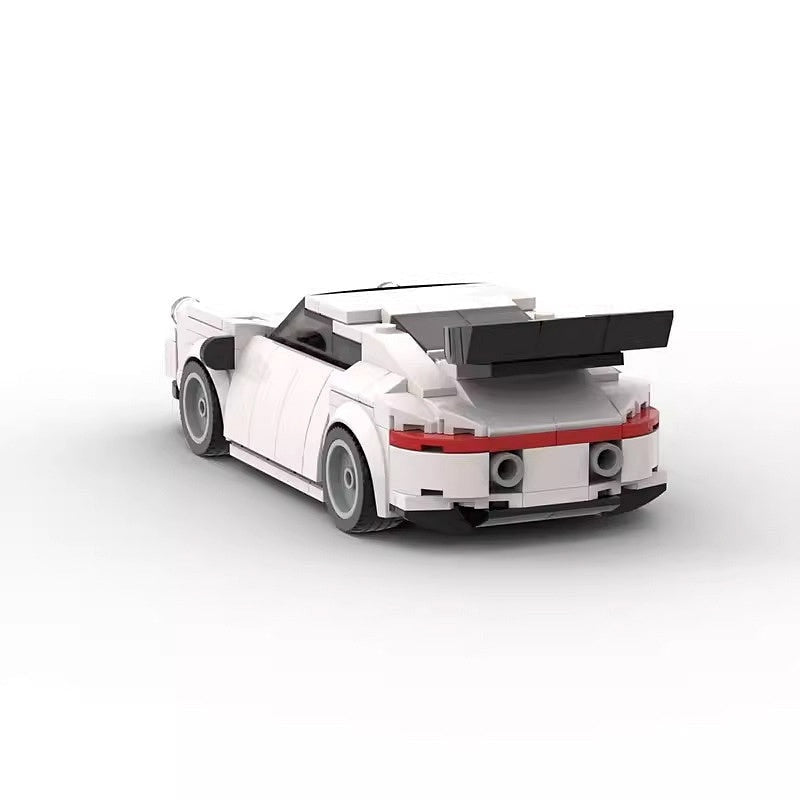 White Turbo Classic Sports Car MOC Building Kit | Performance Vehicle Model - 3
