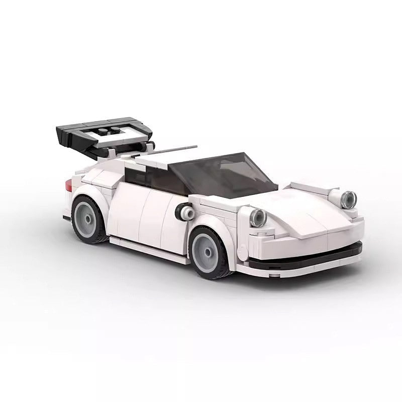White Turbo Classic Sports Car MOC Building Kit | Performance Vehicle Model - 4