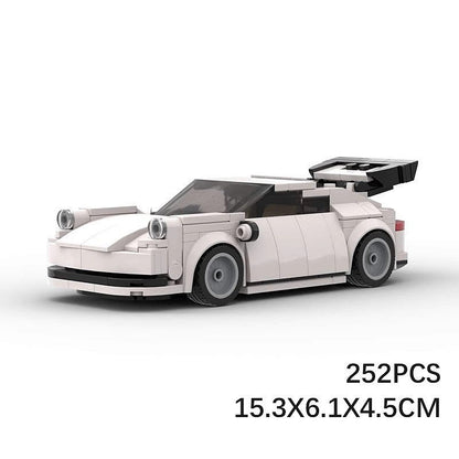 White Turbo Classic Sports Car MOC Building Kit | Performance Vehicle Model - 6