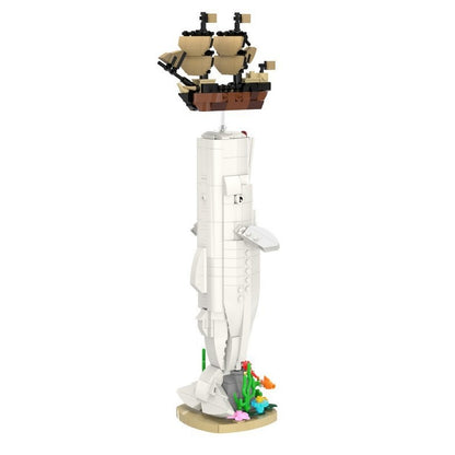 White Whale MOC Building Kit | Ocean Animal Display Model - 2