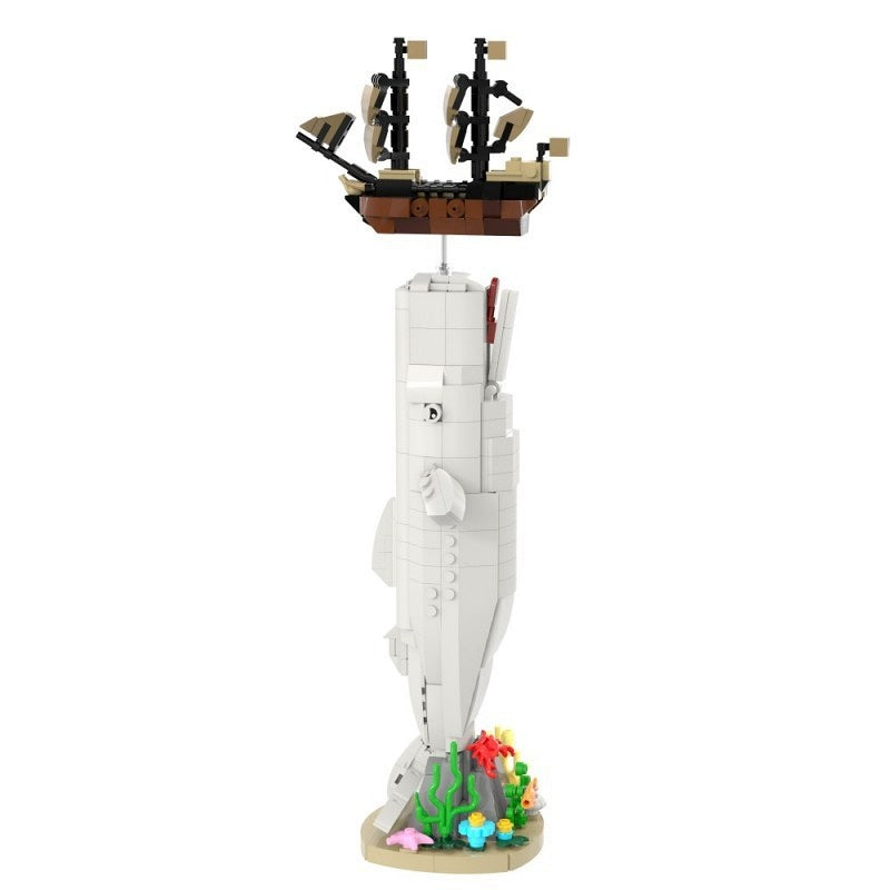White Whale MOC Building Kit | Ocean Animal Display Model - 4
