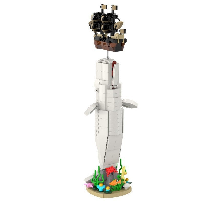 White Whale MOC Building Kit | Ocean Animal Display Model - 5