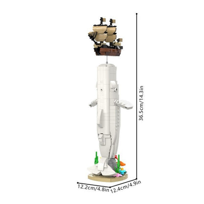 White Whale MOC Building Kit | Ocean Animal Display Model - 6