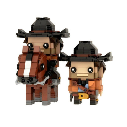 Wild West Outlaw Cowboy Brickheadz MOC Figure | LEGO-Compatible Gunslinger Model - 1