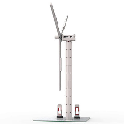 Wind Turbine with EV Charging Station Building Kit | Compatible MOC - 3