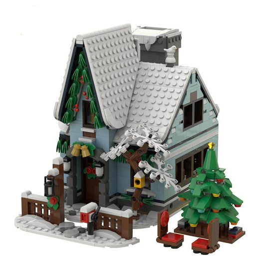 Winter Cabin Building Kit | LEGO-Compatible MOC - 1