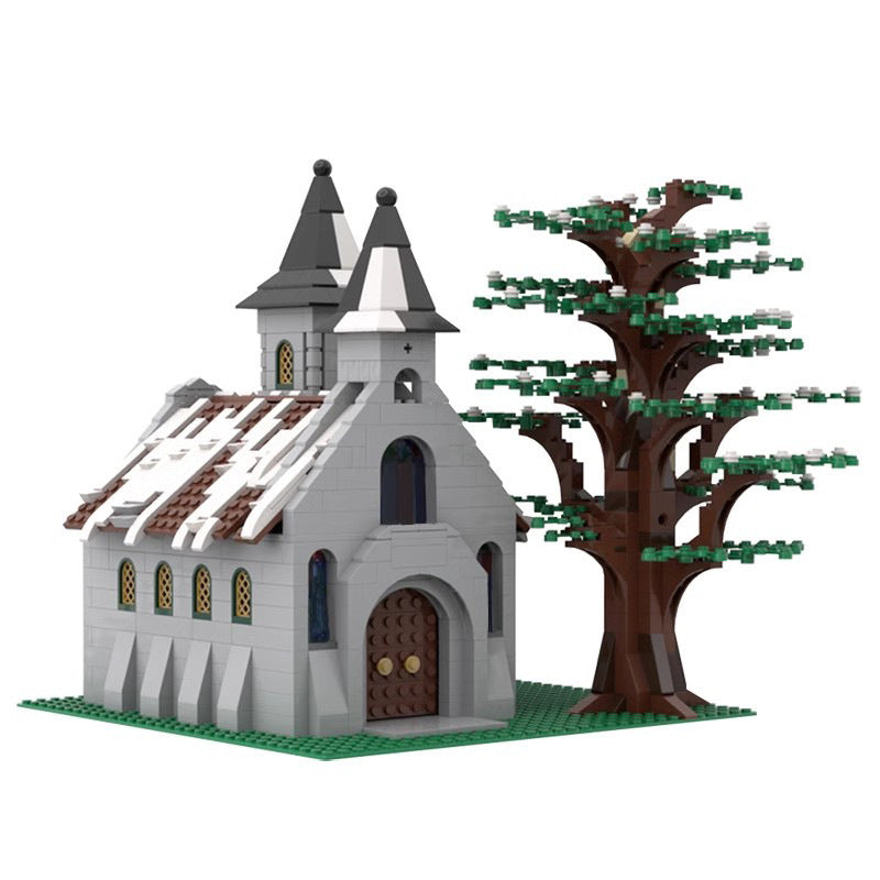 Winter Church Building Kit | LEGO-Compatible MOC - 1
