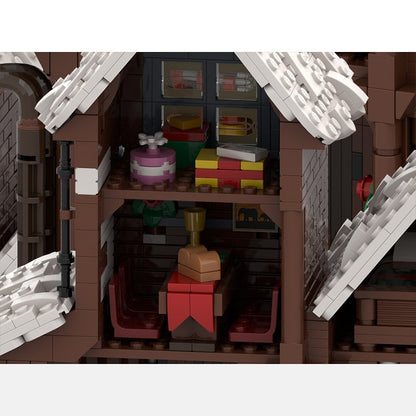 Winter Cottage MOC Building Kit | Christmas Cabin Architecture Model - 3