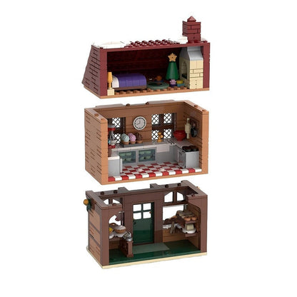 Winter Village Bakery MOC Building Kit | Snowy Seasonal Shop Architecture - 4