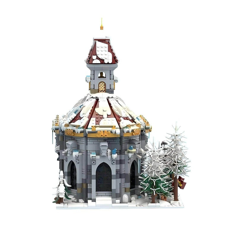 Winter Village Cathedral Building Kit | LEGO-Compatible MOC - 1