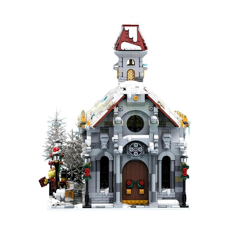 Winter Village Cathedral Building Kit | LEGO-Compatible MOC - 3