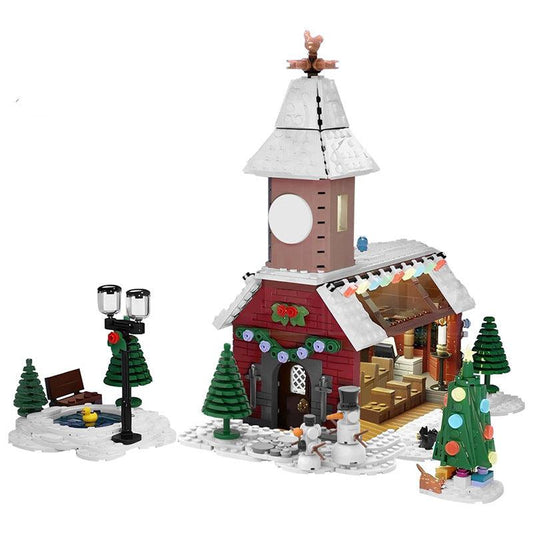 Winter Village Chapel Building Kit | LEGO-Compatible MOC - 1