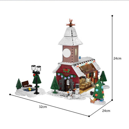 Winter Village Chapel MOC Building Kit | Snowy Historic Architecture - 5