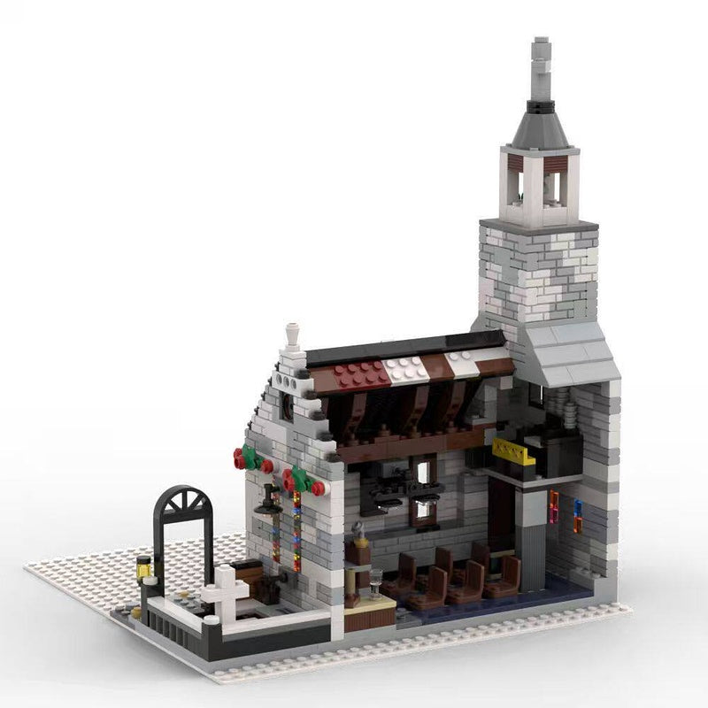 Winter Village Church Bell Tower MOC Building Kit - 2