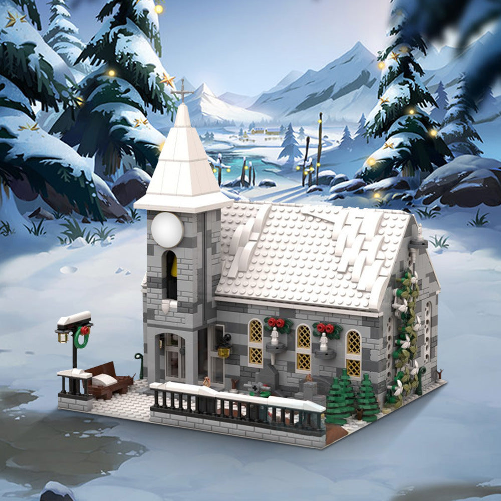 Winter Village Church Building Kit | Compatible MOC - 2