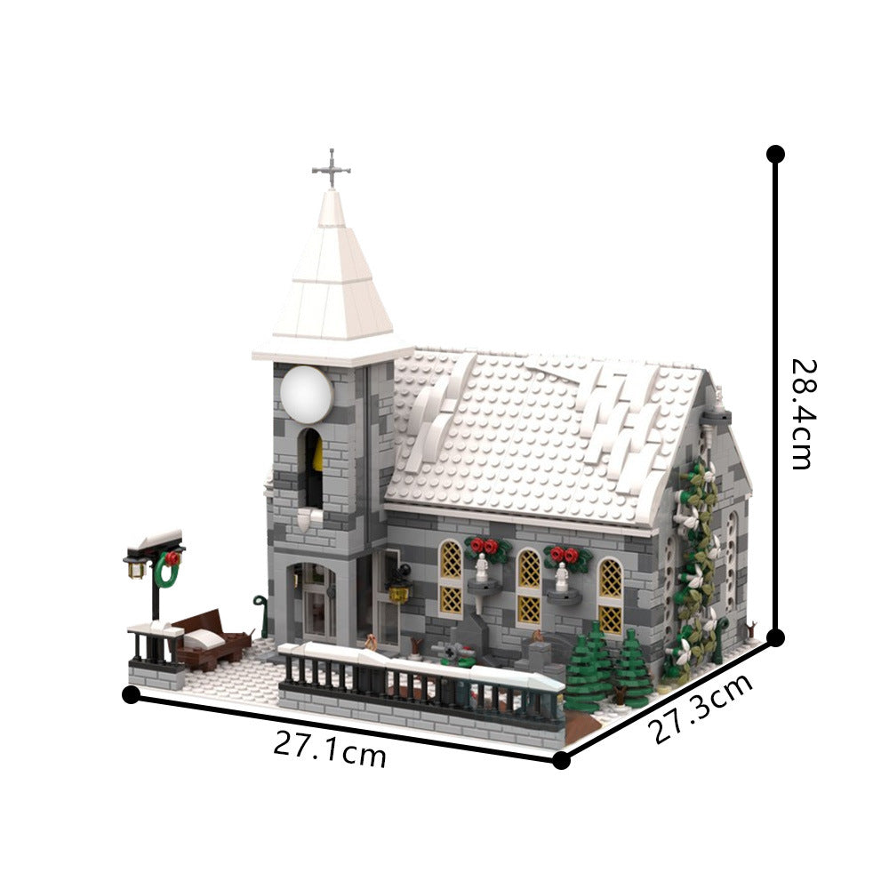 Winter Village Church Building Kit | Compatible MOC - 4