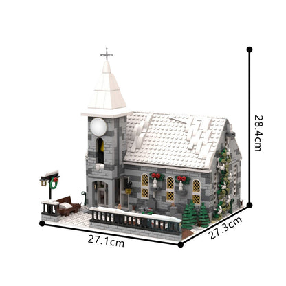 Winter Village Church Building Kit | Compatible MOC - 4
