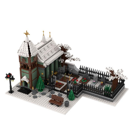 Winter Village Church Building Kit | LEGO-Compatible MOC - 1