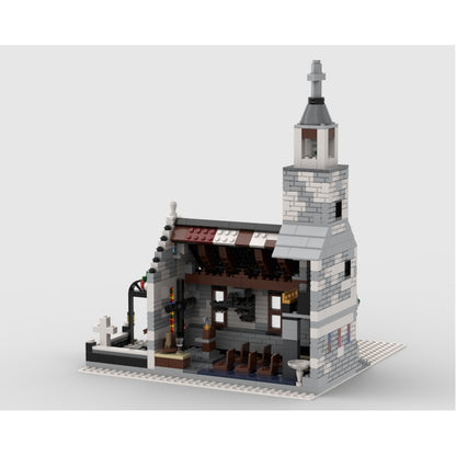 Winter Village Church MOC Snowy Architecture Building Kit - 2