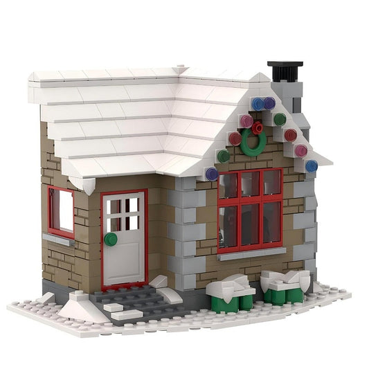 Winter Village Cottage MOC Building Kit | Snowy Cabin Architecture - 1