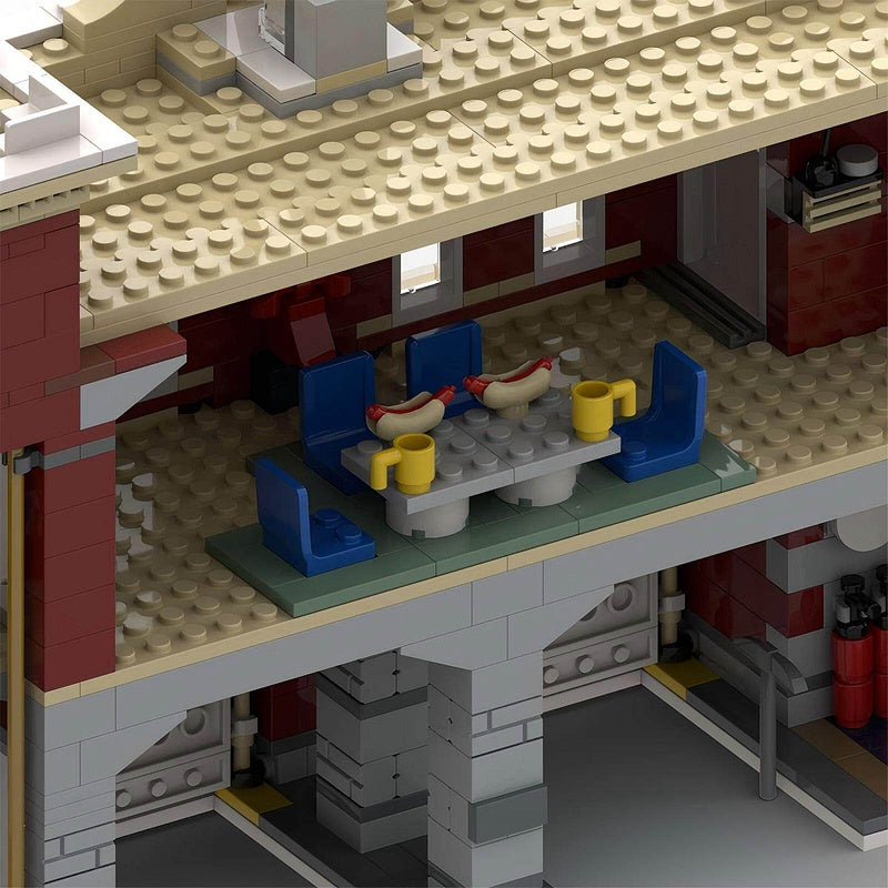 Winter Village Fire Station Expanded 2-Bay Modular Building Kit | LEGO-Compatible MOC - 5