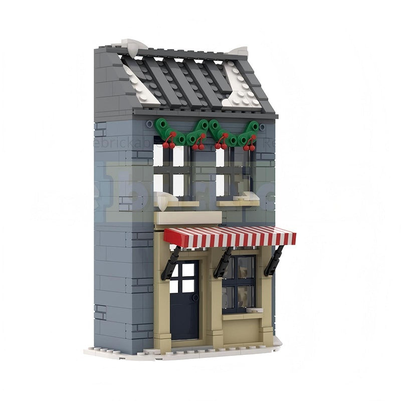 Winter Village Hardware Store Building Kit | LEGO-Compatible MOC - 2