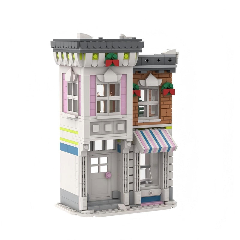 Winter Village Ice Cream Shop Building Kit | LEGO-Compatible MOC - 1