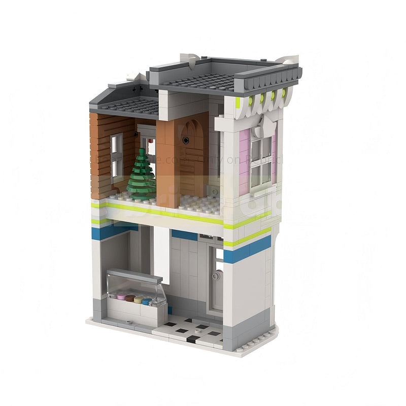 Winter Village Ice Cream Shop Building Kit | LEGO-Compatible MOC - 3
