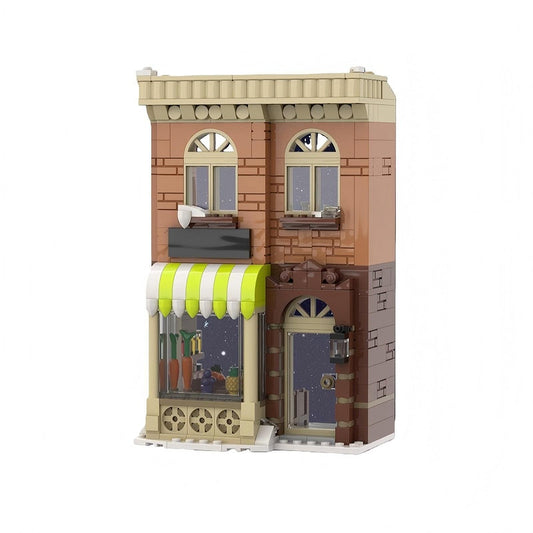 Winter Village Market Building Kit | LEGO-Compatible MOC - 1