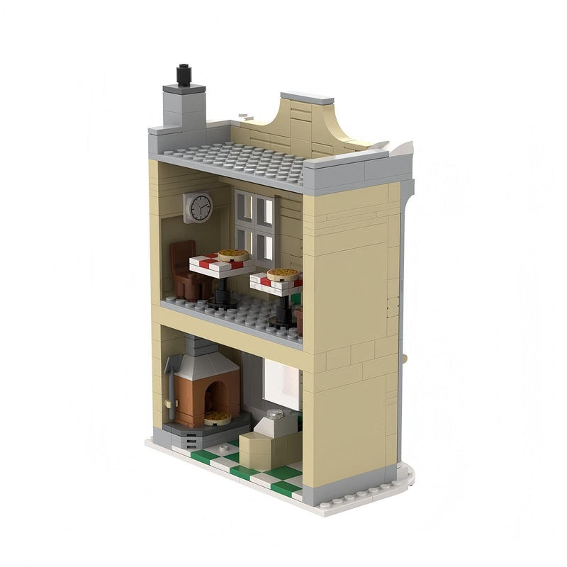 Winter Village Pizzeria Building Kit | LEGO-Compatible MOC - 3