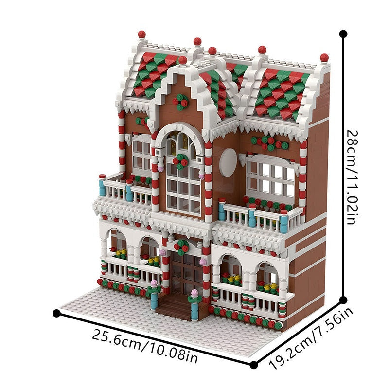 Winter Village Town House MOC Building Kit | Cozy Snowy Home Model - 4