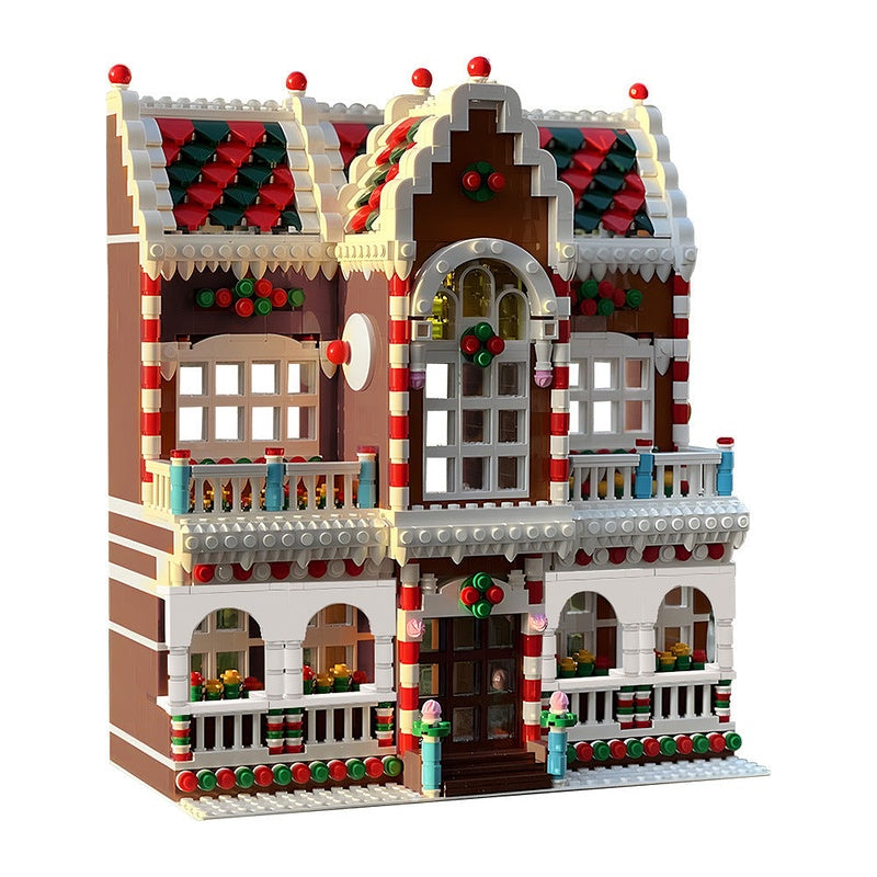 Winter Village Town House MOC Building Kit | Cozy Snowy Home Model - 5