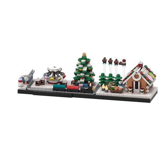 Winter Wonderland MOC Building Kit | Snowy Christmas Village Scene - 1