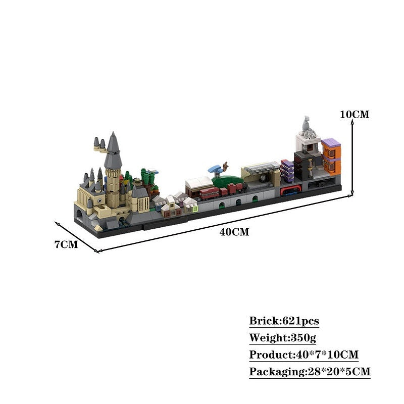 Wizarding Fantasy School Skyline MOC Architecture Building Kit - 2