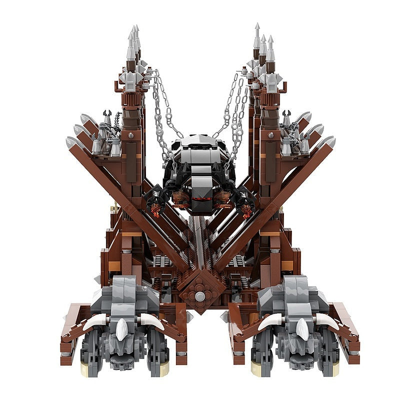 Wolf Head Battering Ram MOC Building Kit | Medieval Siege Weapon Model - 1